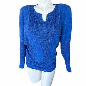 Vintage  Angora Women's Blue Sweater
